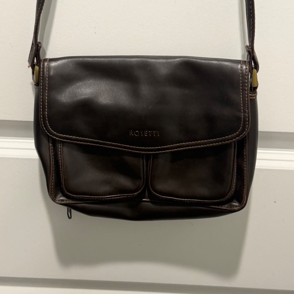 Rosetti Womens Crossbody Bag Multi-Pocket Brown Medium